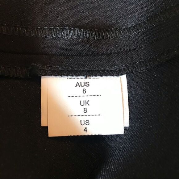 NICHOLAS Flare Crop Top Sleeveless Knit Layered High Low Black Size 4 New - Picture 11 of 16